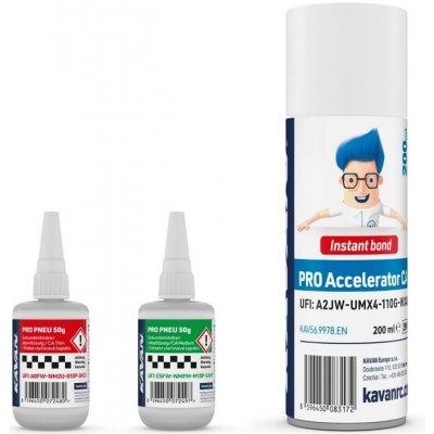 Kavan KAVAN PRO PNEU střední a řidké vteřinové lepidlo 50g + Kavan PRO aktivátor CA 200ml PE_KAV56.9946.EN – Zboží Dáma