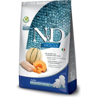 N&D Ocean Puppy Medium & Maxi Grain Free Codfish & Pumpkin & Melon 12 kg – Hledejceny.cz