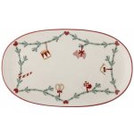 Bloomingville Servírovací talíř Yule Nature Oval 38,5 cm červená – Zboží Dáma