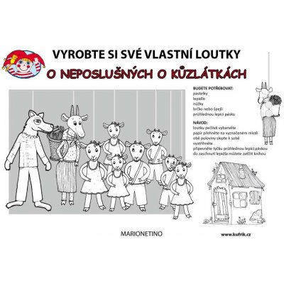 MARIONETINO O Kůzlátkách Papírové loutky na špejli – Zboží Mobilmania