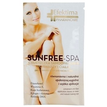 Efektima PharmaCare SunFree-SPA samoopalovací ubrousek (Self Tanning Body and Facial Wipe)