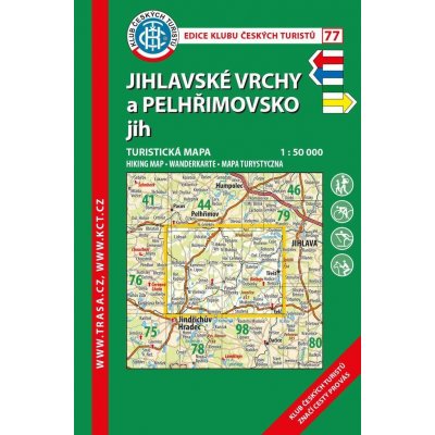 Jihlavské vrchy a Pelhřimovsko jih - mapa KČT 1:50 000 číslo 77 - 6. vydání 2021 - Klub Českých Turistů – Hledejceny.cz