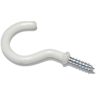 Hák s límcem oplastovaný, 65x4,8mm, bílá – Sleviste.cz