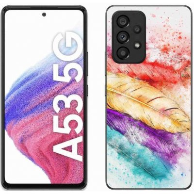 Pouzdro mmCase Gelové Samsung Galaxy A53 5G - barevné peří