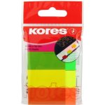 Samolepicí papírové záložky KORES, 50 x 20 mm, 4 x 50 lístků, nenový mix – Hledejceny.cz