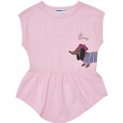 Winkiki Kids Wear dívčí tunika Mon Amour růžová – Zboží Mobilmania