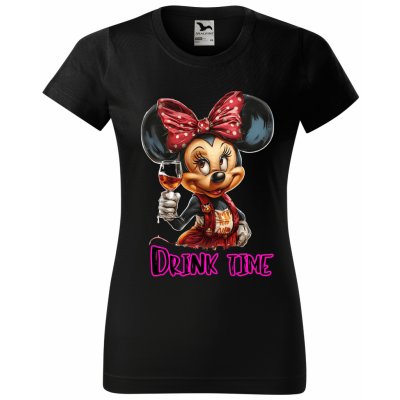 Dámské Tričko Minnie Drink Time Černá – Zboží Mobilmania