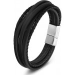 Daniel Dawson pánský náramek Wilhelm kůže chirurgická ocel NR1074-BXG126/21 Černá – Zboží Dáma