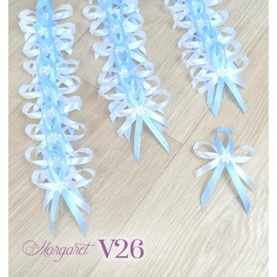 Saténové svatební vývazky V26 (Light Misty Blue) – Sleviste.cz