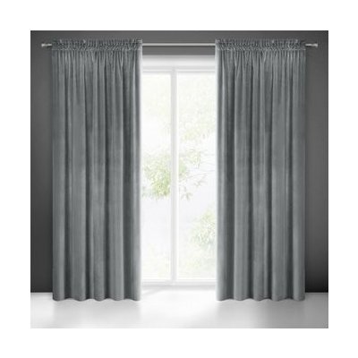 Dekorační jednobarevný velvet závěs s řasící páskou MY BEST 140x270 cm, šedá (cena za 1 kus) MyBestHome – Sleviste.cz