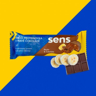 Sens Protein tyčinka v tmavé čokoládě 12 x 60 g – Zboží Mobilmania