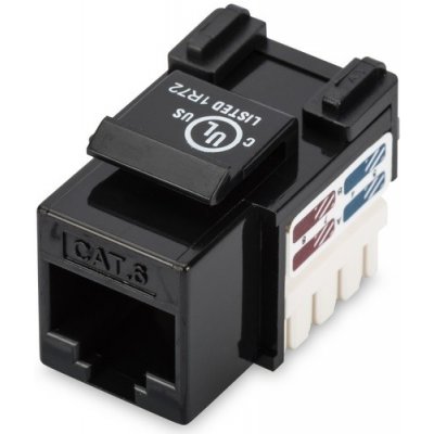 Digitus CAT 6 Keystone Jack, nestíněný RJ45 na LSA, barva černá DN-93601