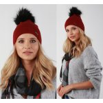 Fashionweek dámská zimní čepice s bambulí ZIZI39/P14 vínově – Hledejceny.cz