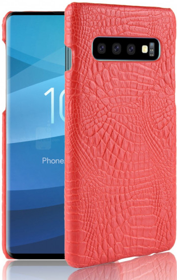 Pouzdro JustKing kožené s krokodýlí texturou Samsung Galaxy S10 - červené
