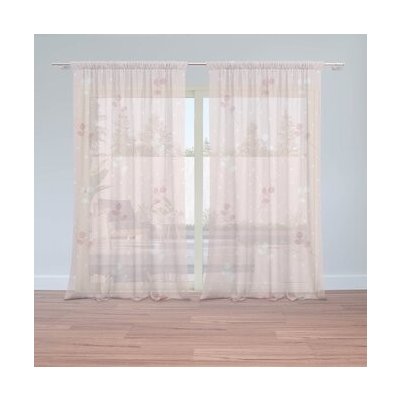 Sablio Záclony Bílé a růžové květy: 2ks 150x250cm – Hledejceny.cz