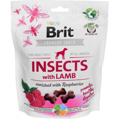 Brit Care Dog Crunchy Cracker Insects with Lamb enriched with Raspberries 200 g – Zboží Mobilmania