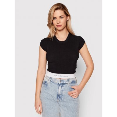 Calvin Klein cropped top BEH černý