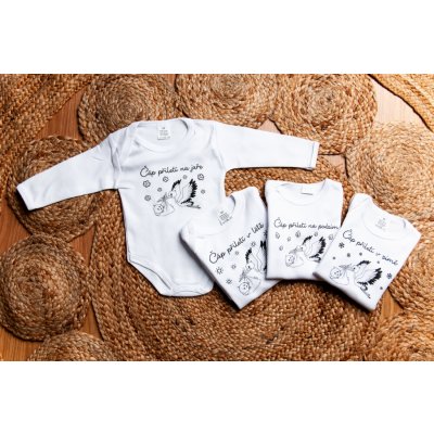 Černá na bílé body Čáp přiletí Body dlouhý rukáv – Zboží Mobilmania