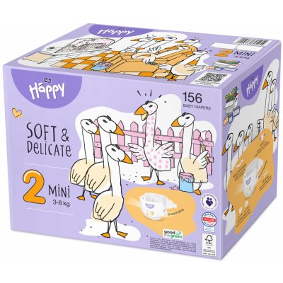 Bella Baby Happy Soft&Delicate 2 Mini 3-6 kg Box 2 x 78 ks – Hledejceny.cz