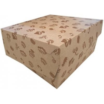 Dortová krabice KRAFT s motivem 28 x 28 x 11cm – Zboží Mobilmania