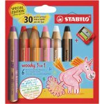 STABILO woody 3 in 1 6 ks s ořezávátkem – Hledejceny.cz