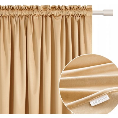 Room99 Hotový závěs VELUR velurový na pásce žabky 180x250 Bianca hořčicová – Hledejceny.cz