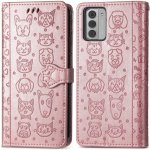 VSECHNONAMOBIL 66527 ART Peněženkový kryt Nokia G42 5G ANIMALS růžový – Zboží Živě