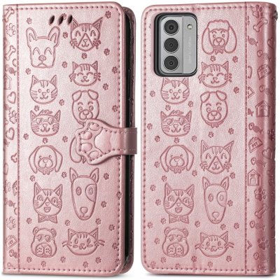 PROTEMIO 66527 ART Peněženkový kryt Nokia G42 5G ANIMALS růžový – Zboží Mobilmania