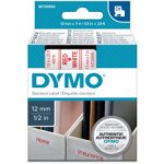 Originální páska Dymo 45015 D1 12 mm červený tisk/bílý podklad