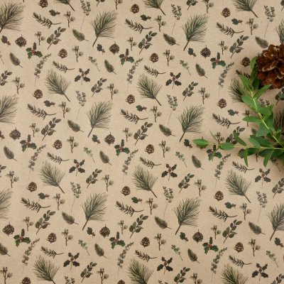 Be Nice EKO vánoční balicí papír V Jehličí hnědý 68 x 98 cm – Zboží Dáma