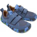 Froddo Barefoot textilní tenisky BF D-Velcro Denim modré – Zboží Mobilmania