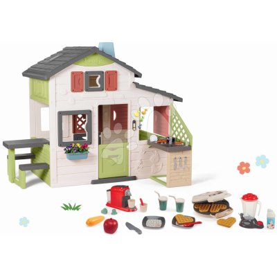 Smoby Set domeček Přátel s kuchyňkou a spotřebiči Friends House Life rozšiřitelný s elektronickým zvonkem – Zboží Mobilmania