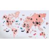 Nástěnné mapy Dětská mapa světa nástěnná 2D - RŮŽOVÁ 200x120cm