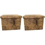 DUE ESSE Set 2ks skladovacích úložných krabic 42 x 32 x 32 cm, mapa světa – Zboží Dáma