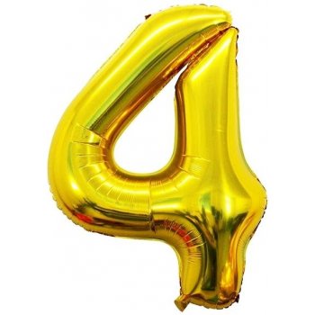 Atomia fóliový balón narozeninové číslo 4 zlatý 46 cm