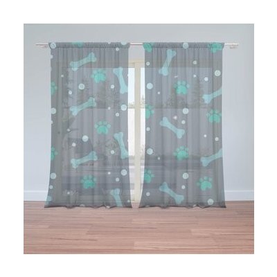 Sablio Záclony Kostičky: 2ks 150x250cm – Hledejceny.cz