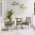 Omaxi 891730 Zahradní jídelní souprava 3 pcs Šedá Poly ratan – Hledejceny.cz