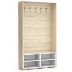 Plan Šatní stěna Border s botníkem 5 háčků bílá dub přírodní – Zboží Dáma