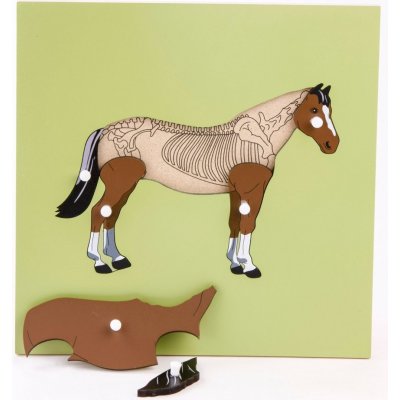 Montessori B014 Puzzle s kostrou kůň – Zboží Mobilmania