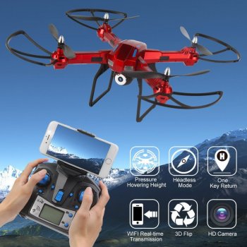 RCskladem XXL DRON L5 s HD WIFI kamerou- barometrem-15 minut letu červený  23092481RED od 3 333 Kč - Heureka.cz