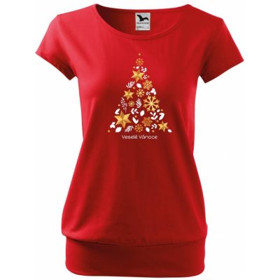 MALFINI Vánoční tričko City Vánoční stromeček 2 – Zboží Dáma