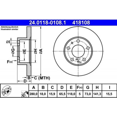 Brzdový kotouč ATE 24.0118-0108.1