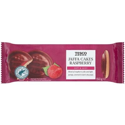 Tesco Jemné pečivo s malinovým želé polomáčené v hořké čokoládě 150 g – Hledejceny.cz