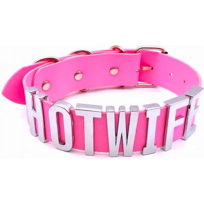 BDreams Modní kožený náhrdelník HOTWIFE Růžová – Zboží Dáma