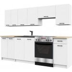 DobreSny Kuchyňská sestava Olivia 2,4 m Bílá / Dub Sonoma – Zboží Dáma