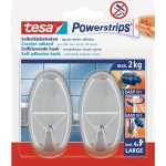 tesa Samolepicí háčky Powerstrips L velké oválné, lesklý chrom, 2 ks – Zboží Dáma