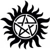 Samolepka na notebook Samolepka (na auto, notebook) Supernatural (Lovci duchů) - pentagram - černá (3)