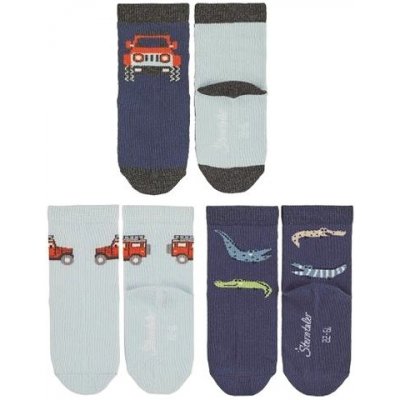 Sterntaler Dětské ponožky 3 pack Jeep/Crocodile Blue – Zboží Mobilmania