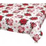 Bellatex Ubrus VÁNOCE Vánoční ozdoby Červená Zelená Bílá 100x100 cm – Sleviste.cz