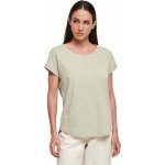 Build Your Brand tričko slub s prodlouženým zadním dílem Soft Salvia – Zboží Dáma